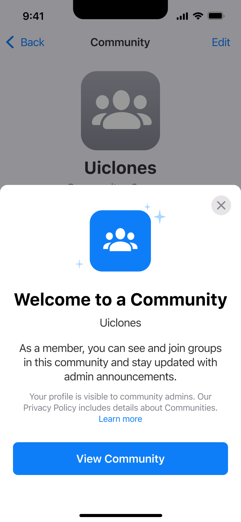 Welcome to a community: view community.