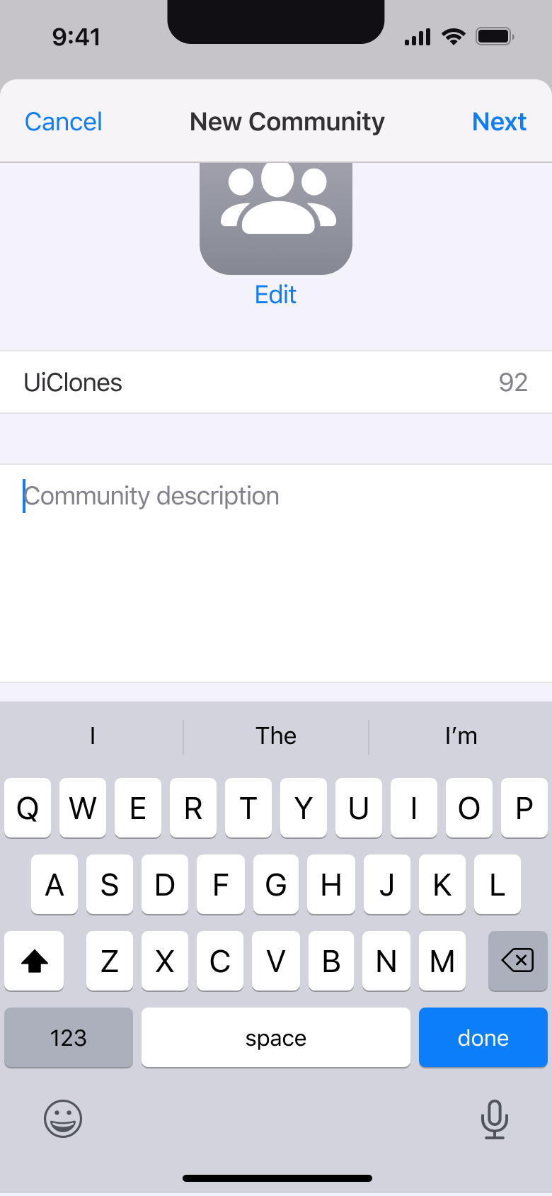 New community named, description focused.
