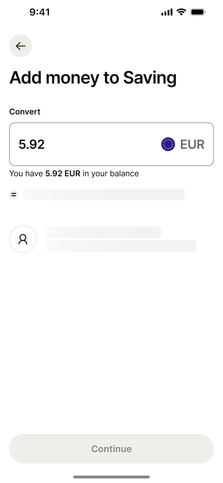 Add money to jar amount with fees loading.