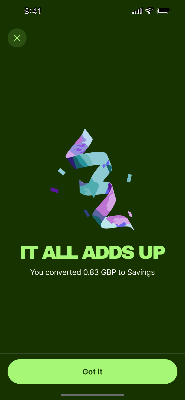 It all adds up: money moved to jar confirmation.