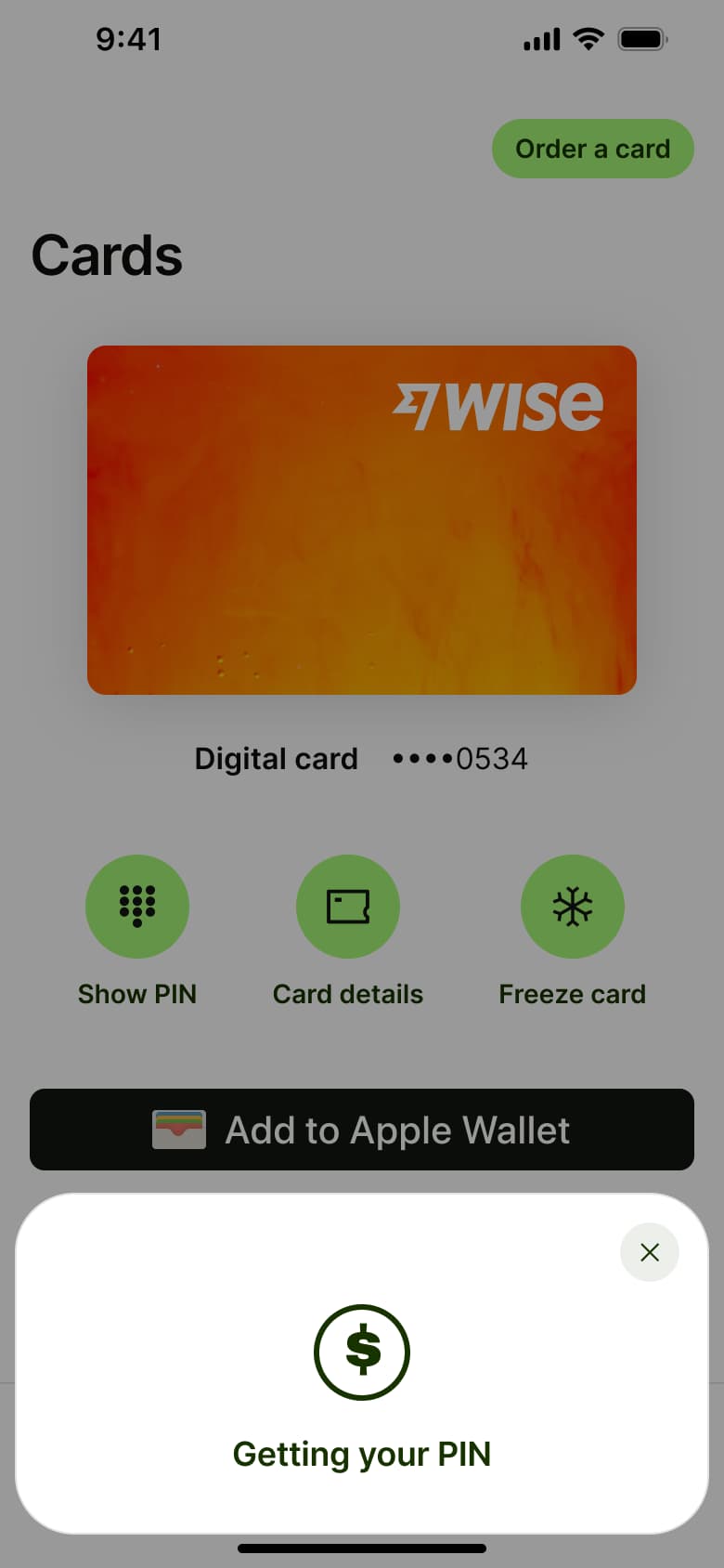 Getting your PIN loading sheet over the card.