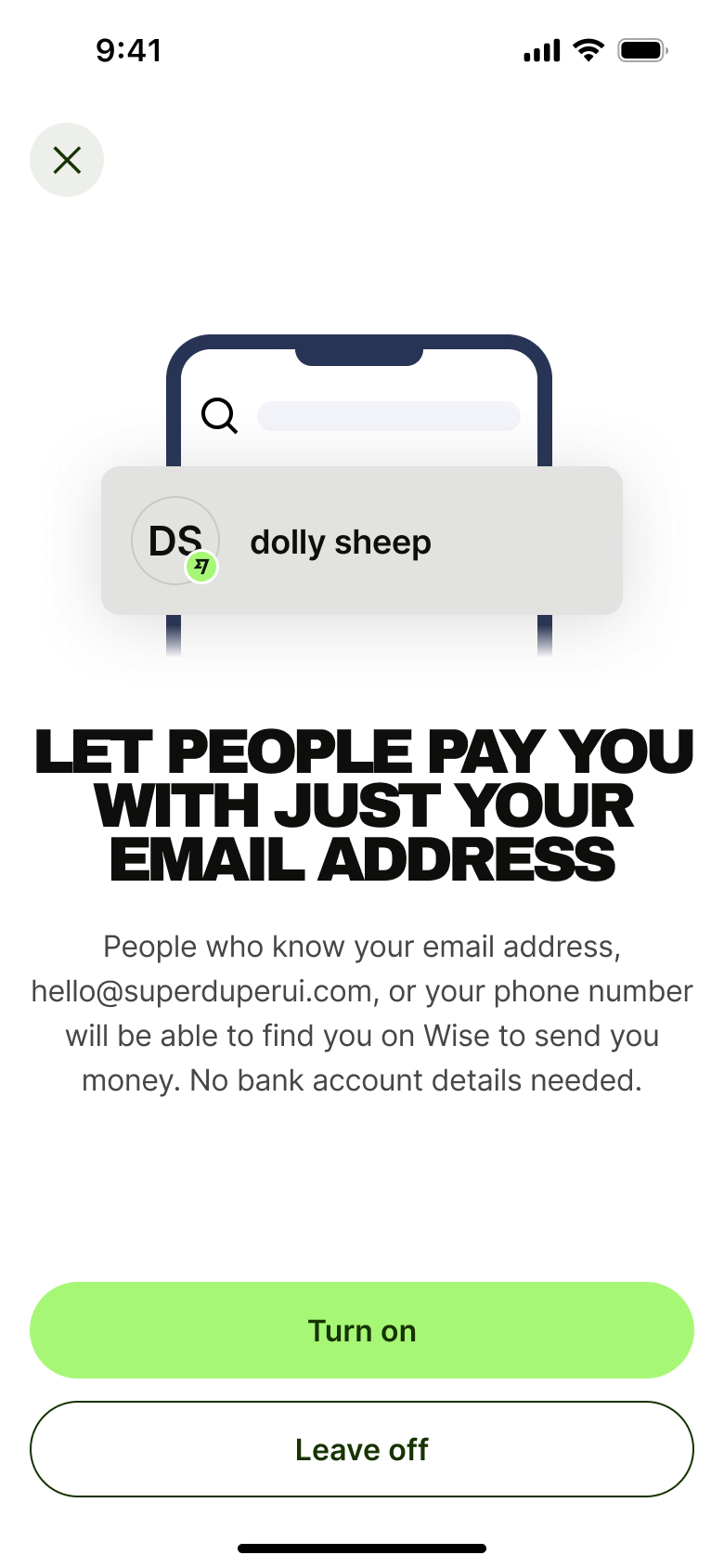Wise flow, step 1: EUR account 9