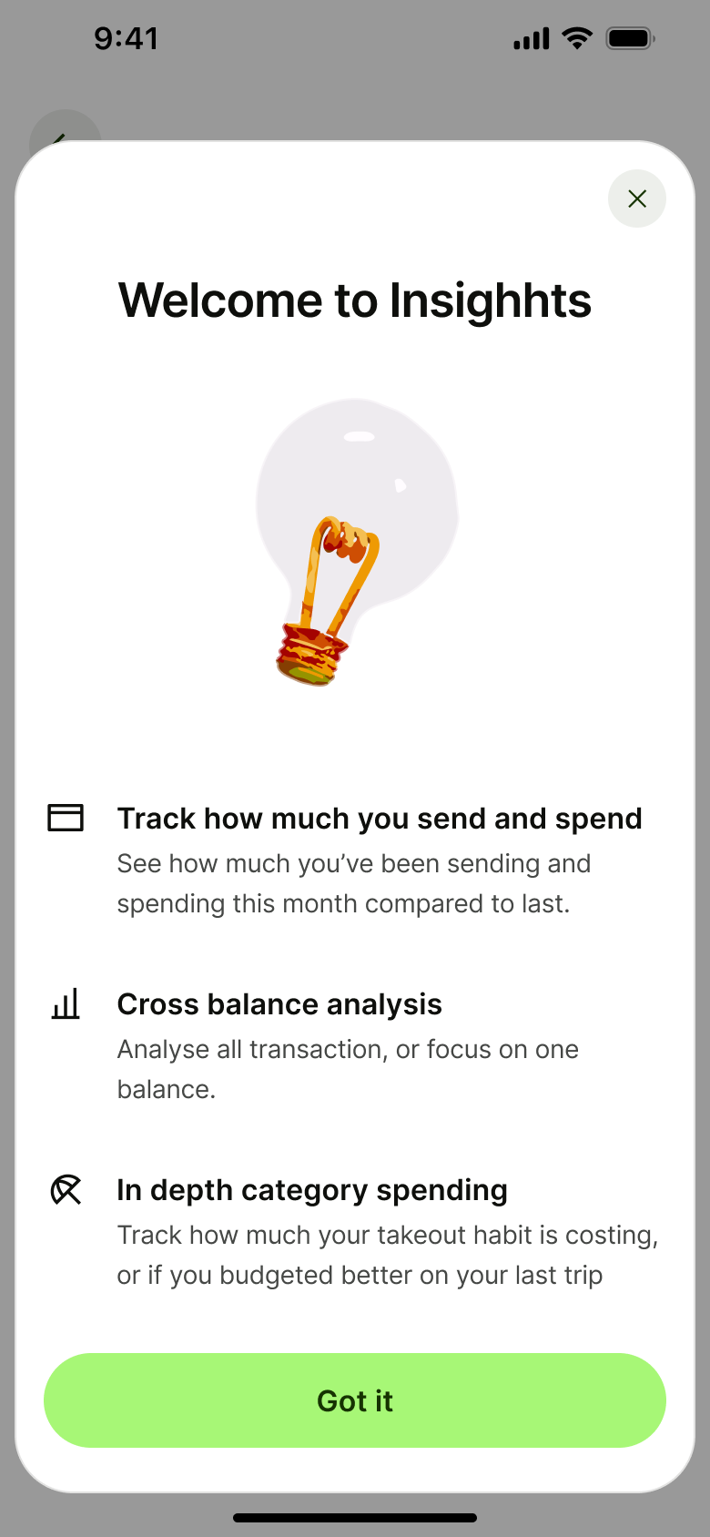 Welcome to insights: track spending, cross balance analysis, category spending.