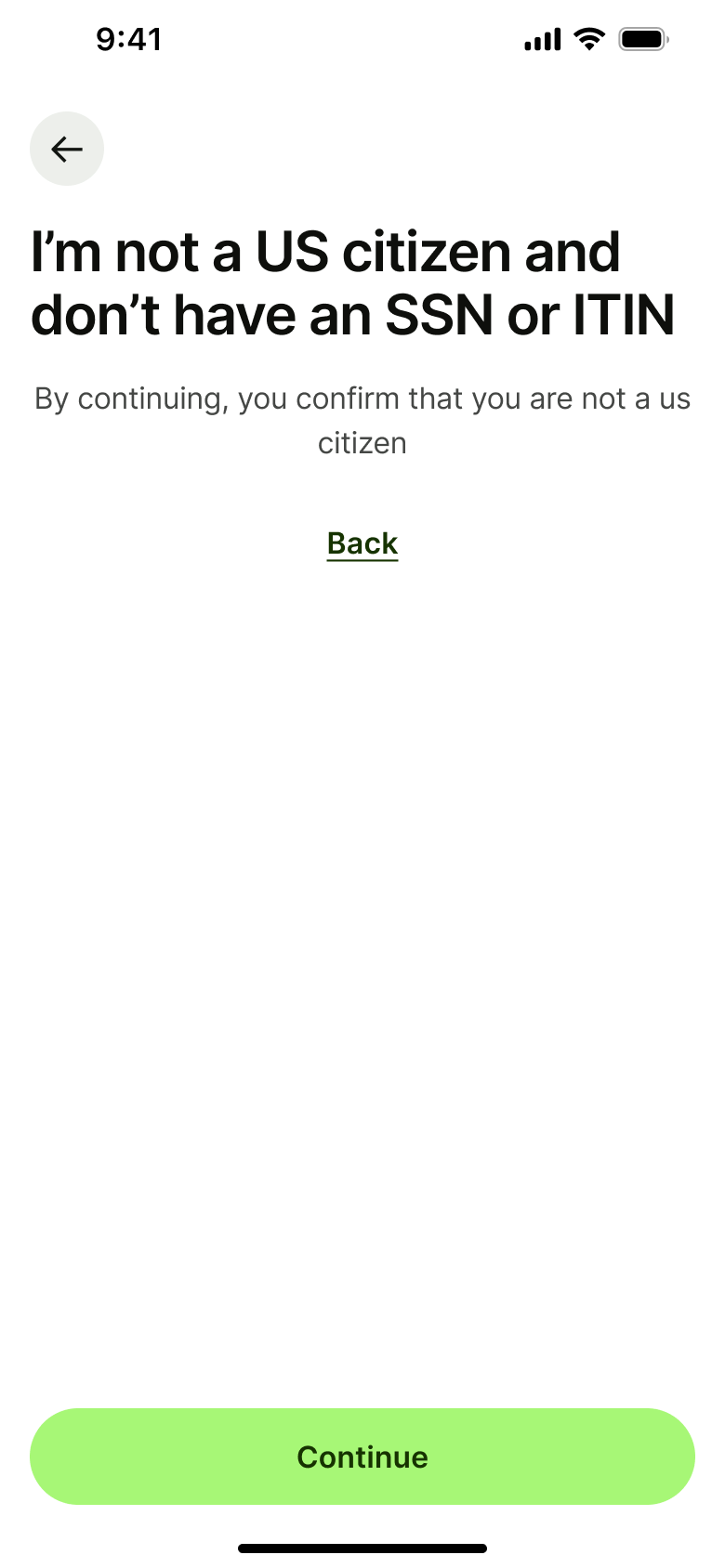 I'm not a US citizen and don't have an SSN confirmation.