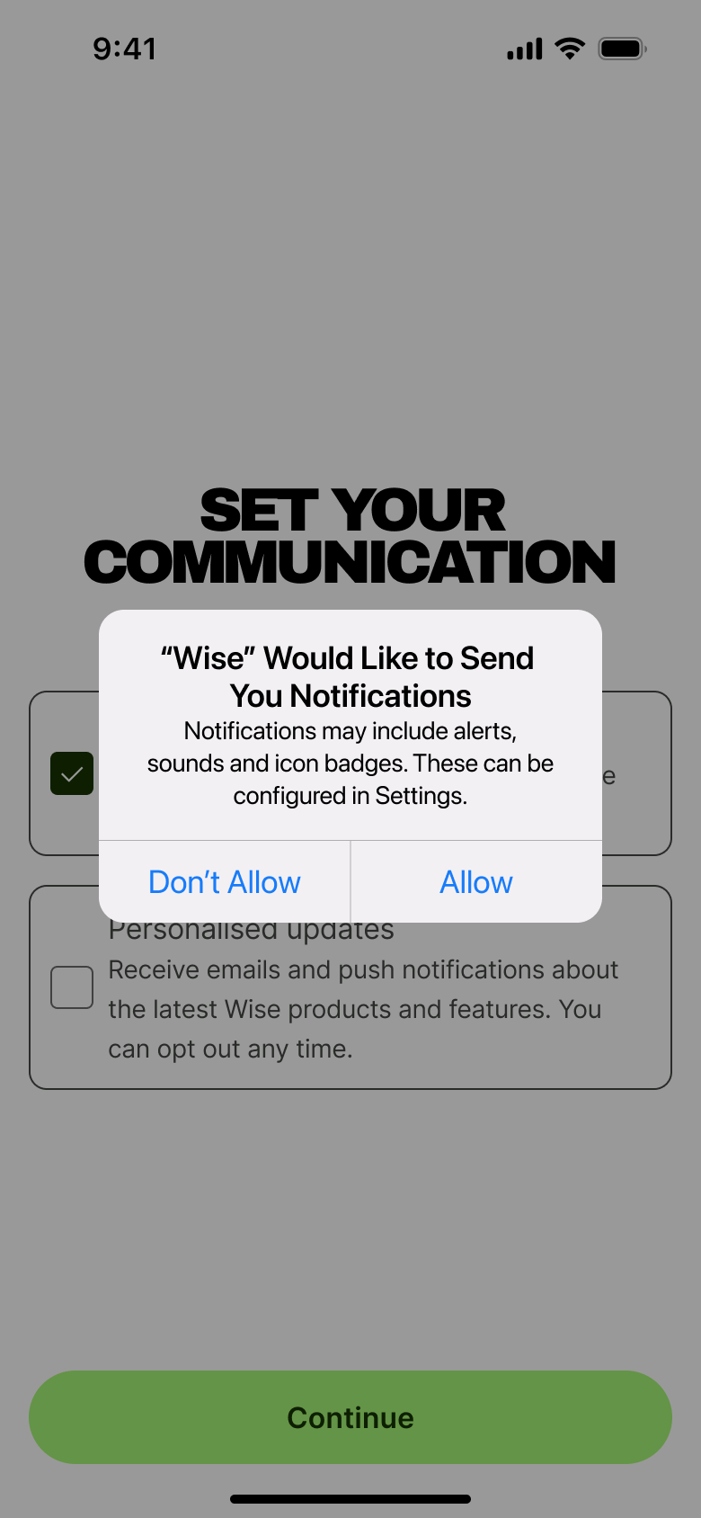 Notifications system alert over communication preferences.